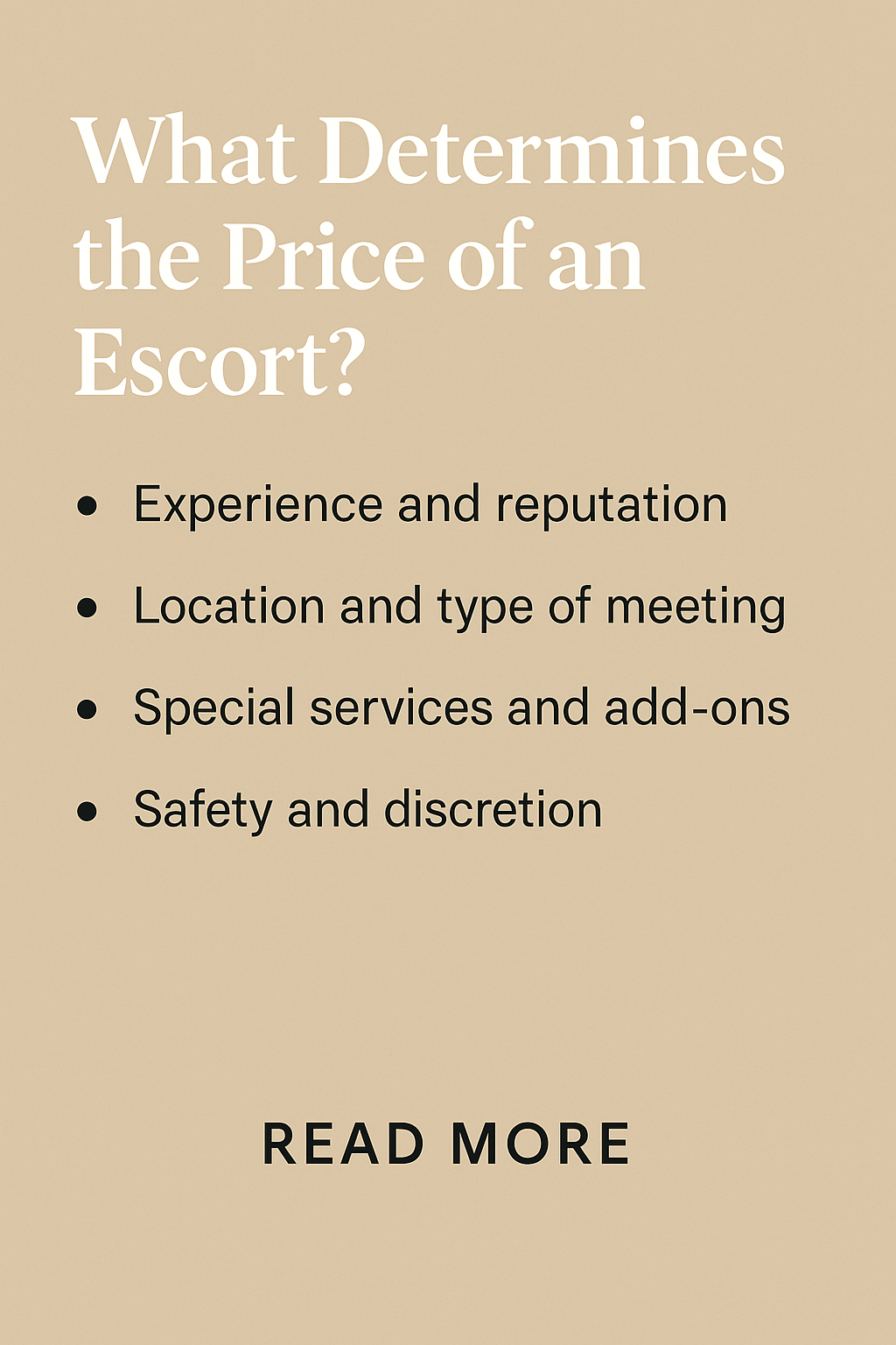 Prices for escort services